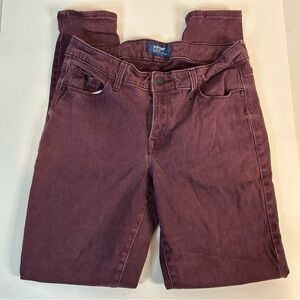 Old Navy Burgundy Rockstar Mid-Rise Jeans